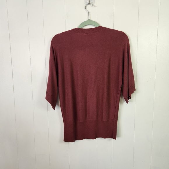 Ann Taylor Short Sleeve Sweater Deep V-Neck Pink Size Large Office Work Winter - Picture 8 of 10